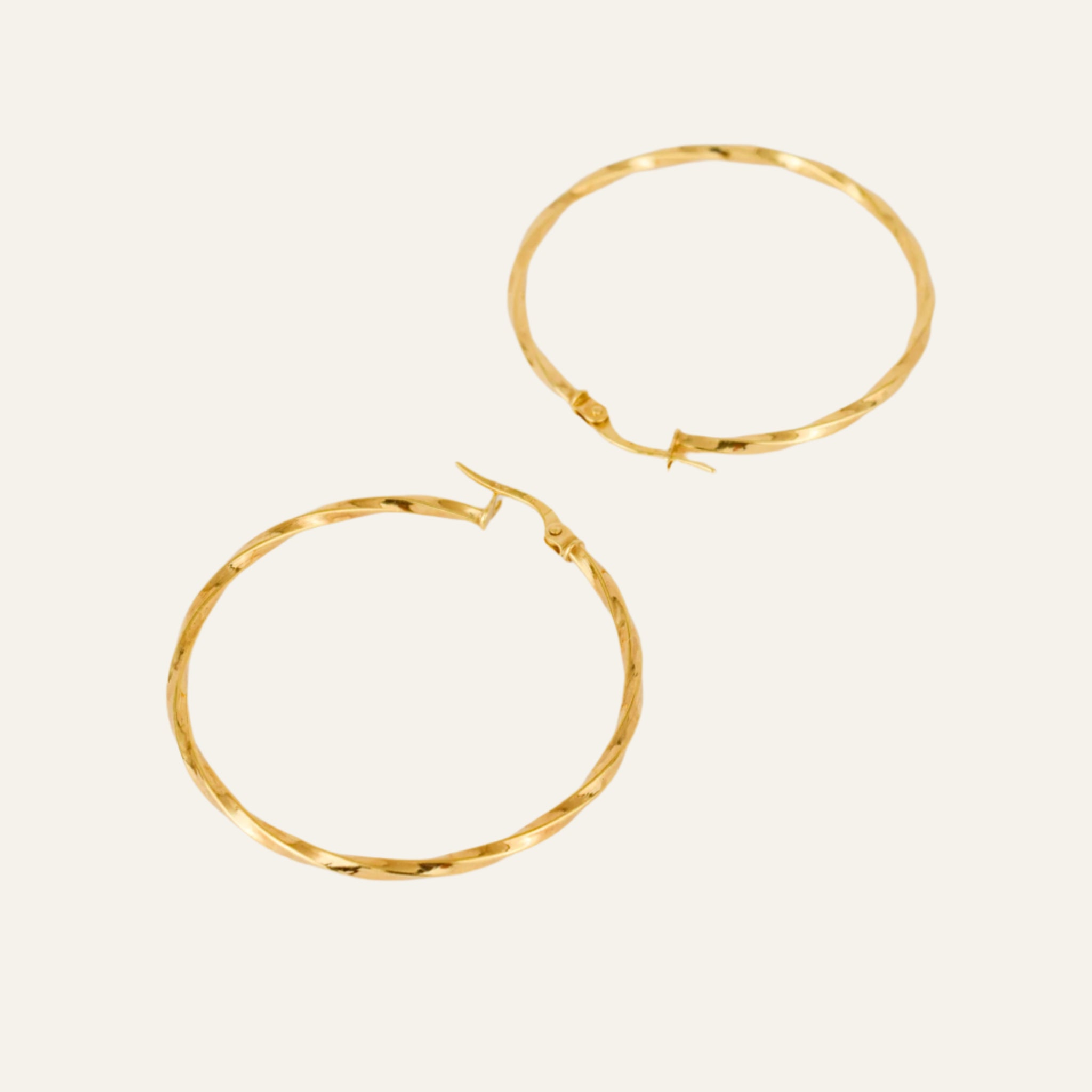 40 mm Gold Twist Hoop Earrings