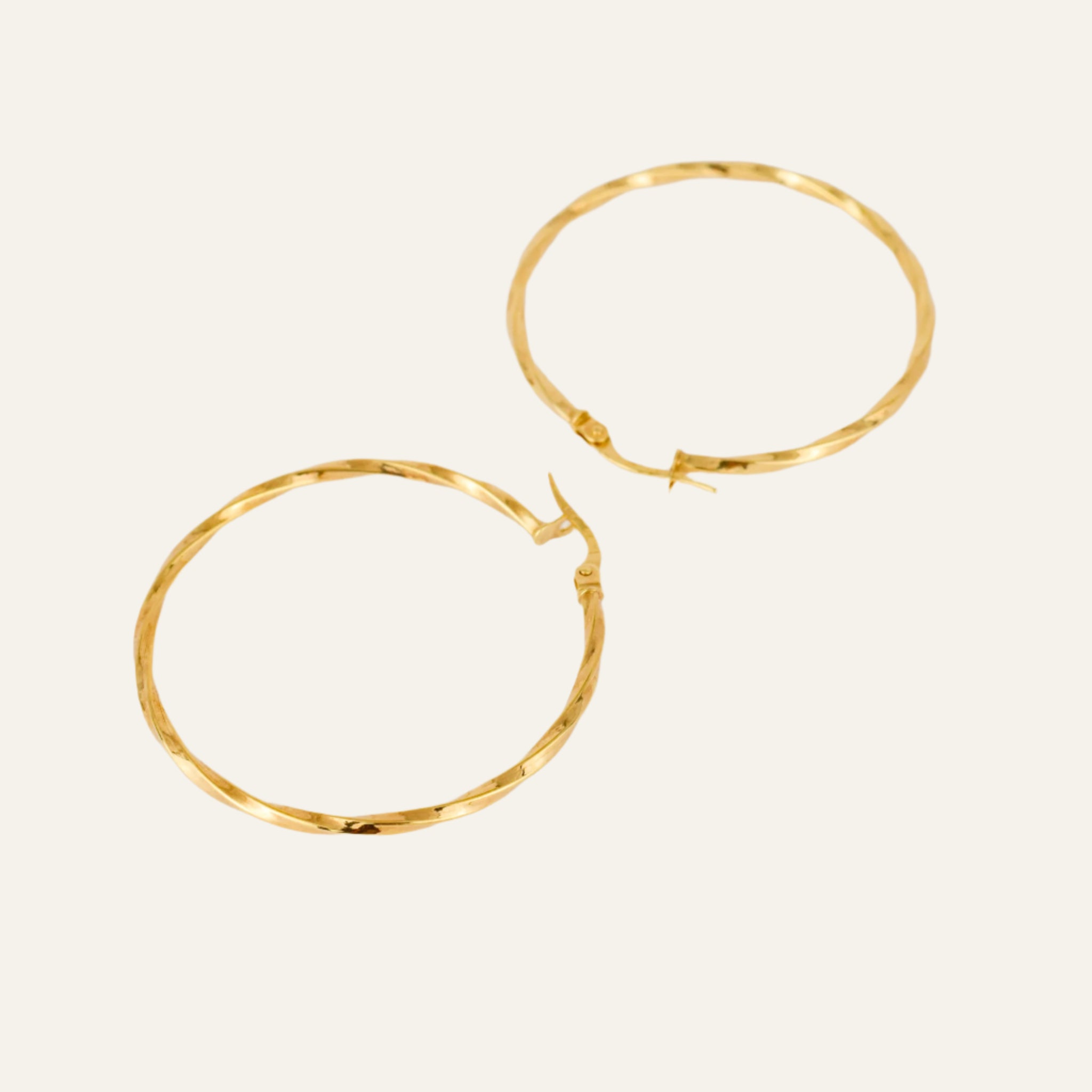 40 mm Gold Twist Hoop Earrings