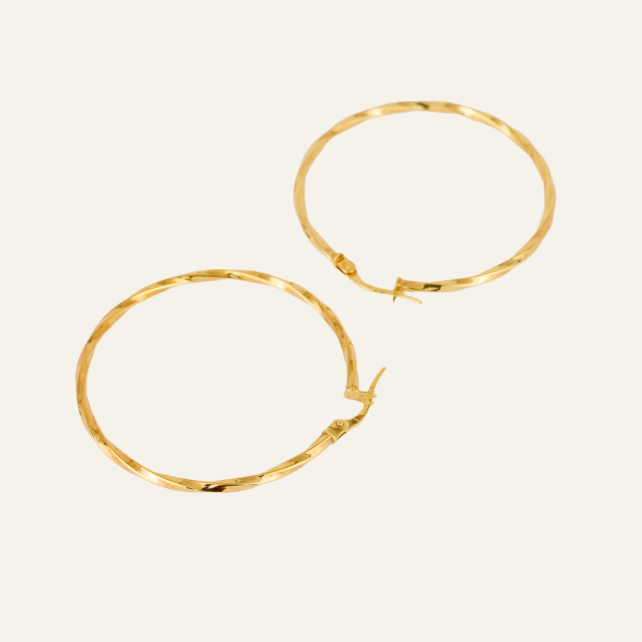 40 mm Gold Twist Hoop Earrings