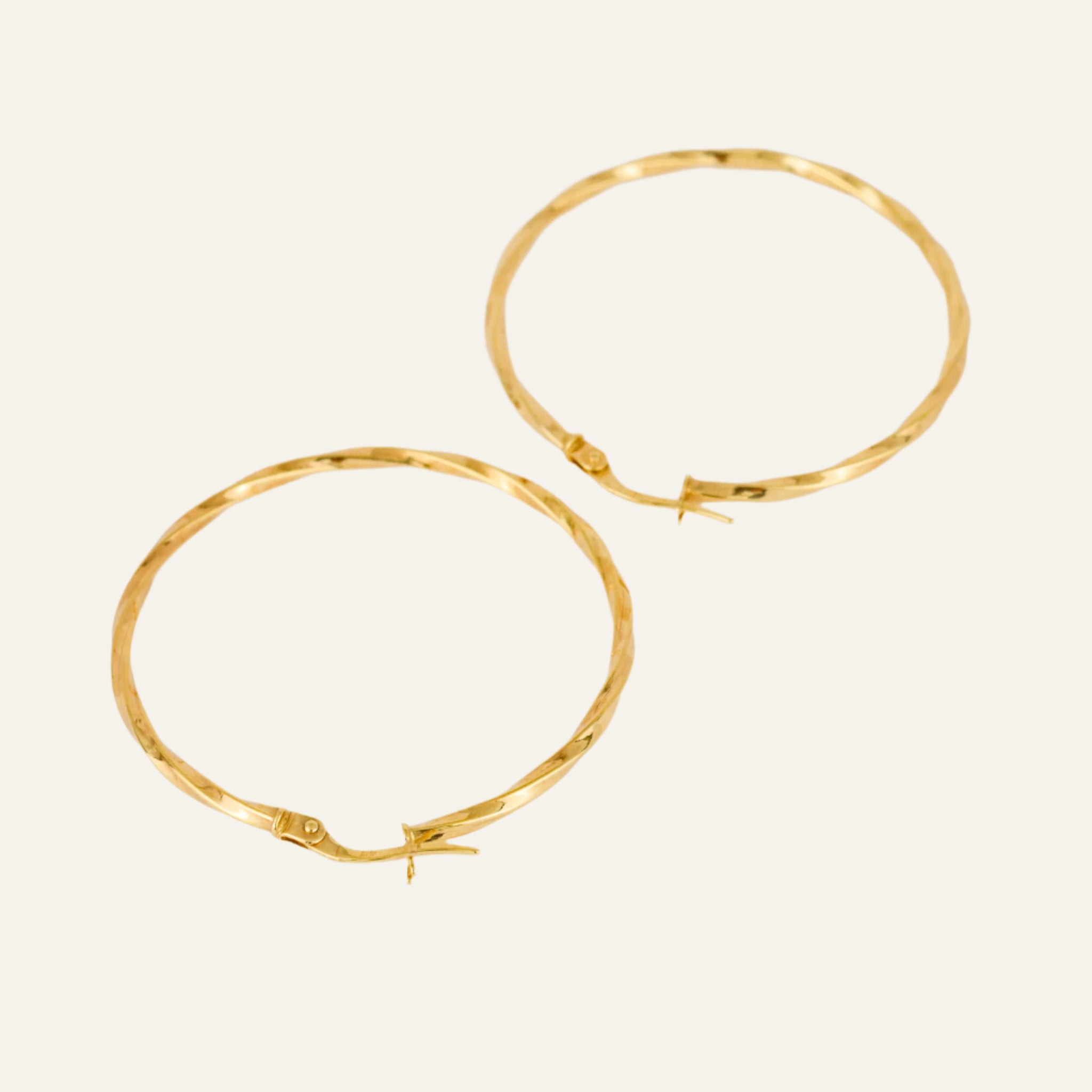 40 mm Gold Twist Hoop Earrings