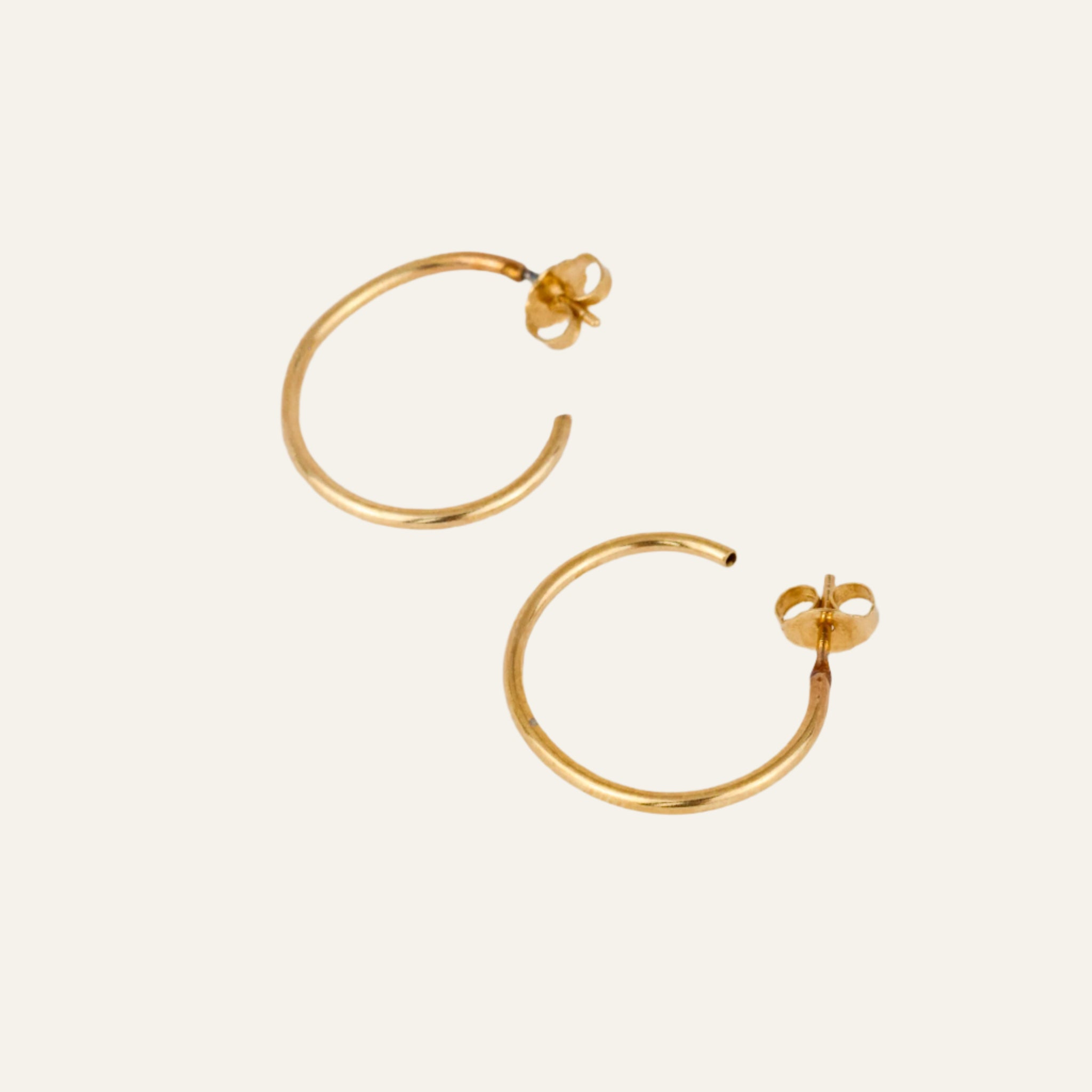 Simple Stud Gold Hoop Earrings