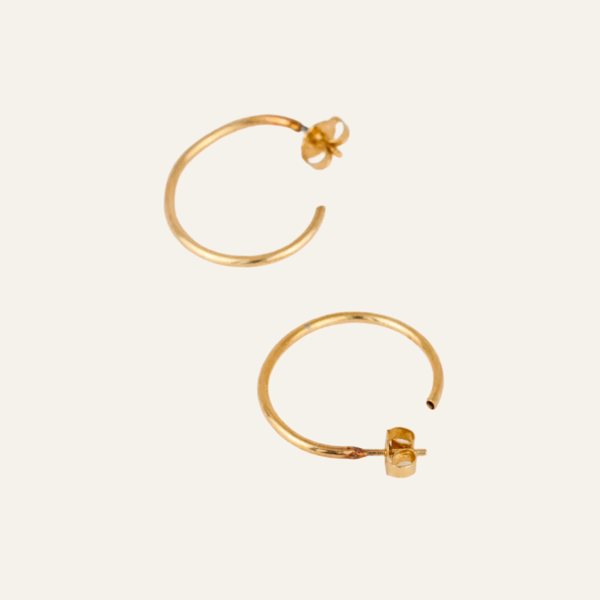 Simple Stud Gold Hoop Earrings