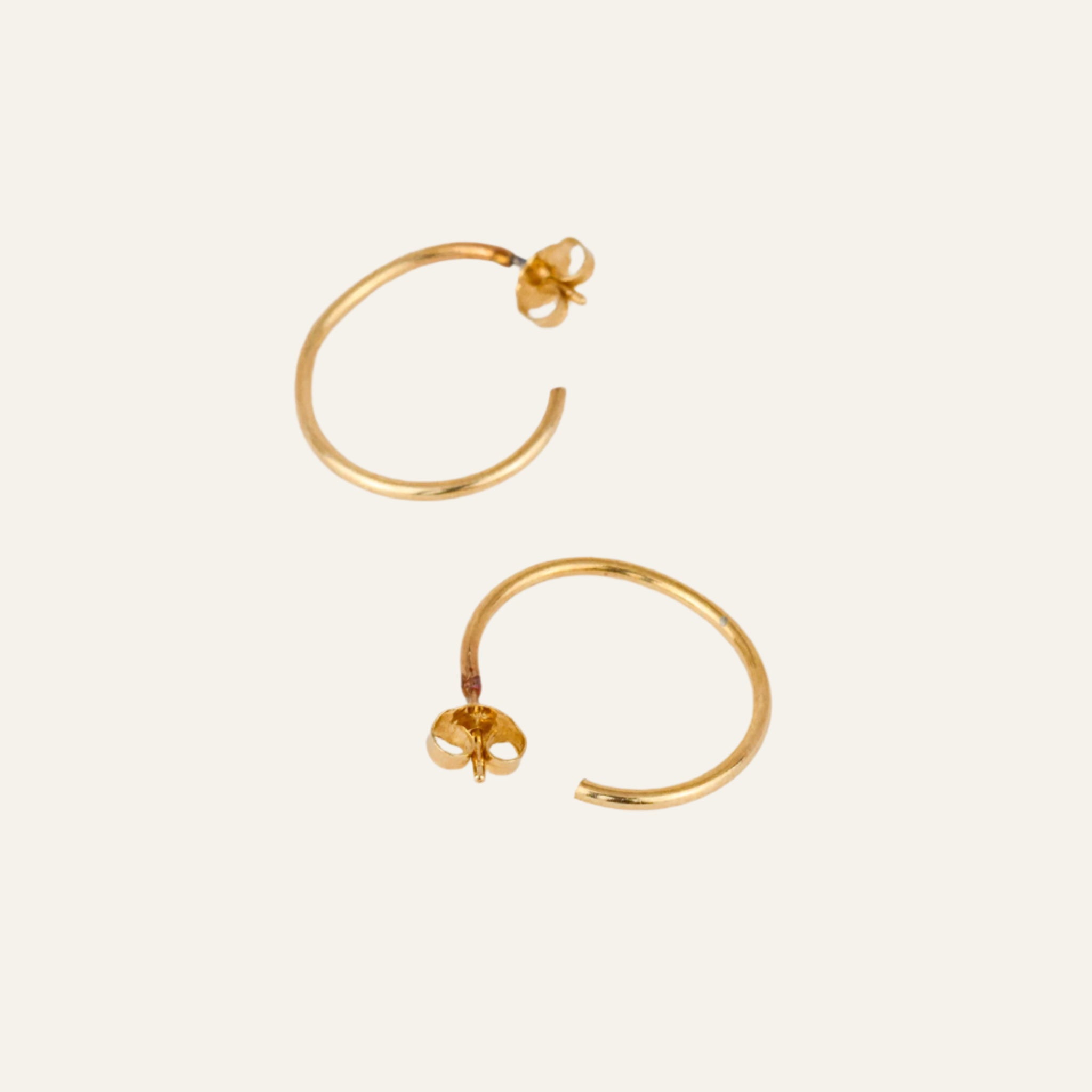 Simple Stud Gold Hoop Earrings