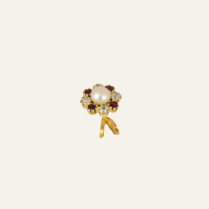 Ruby and Diamond Flower Charm