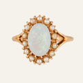 Opal and Seed Pearl Ring