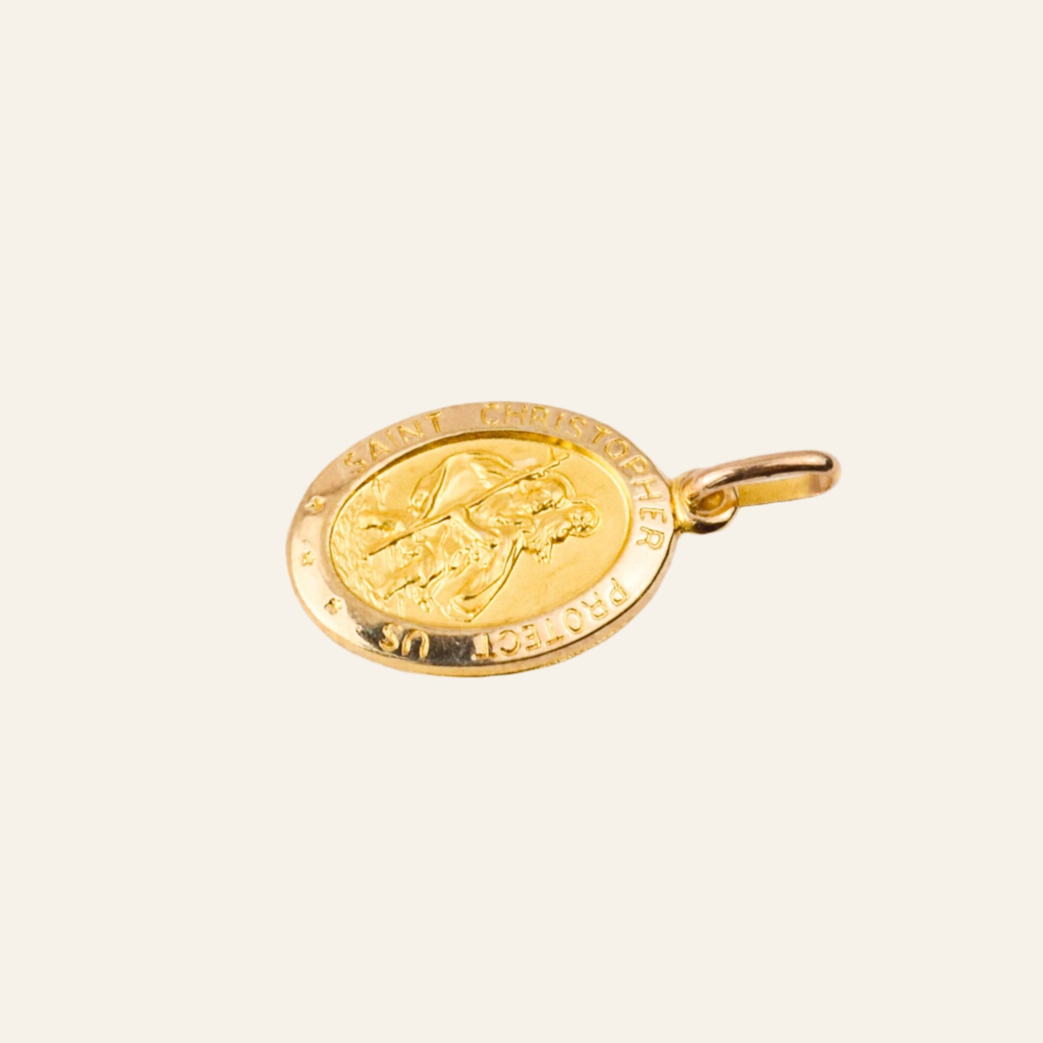 vintage Oval Saint Christopher Pendant