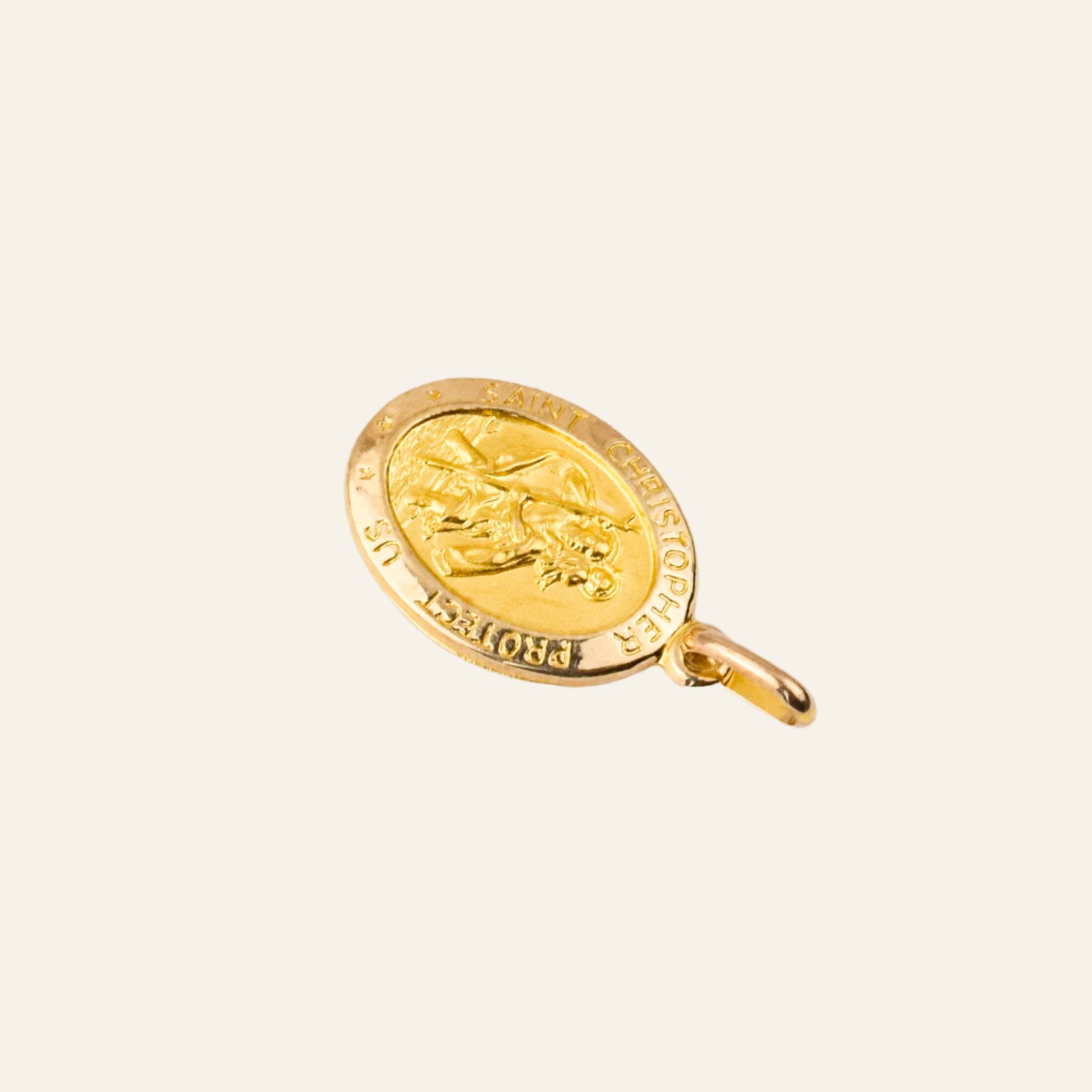 vintage Oval Saint Christopher Pendant