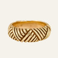 6.5 mm Basket Weave Gold Band