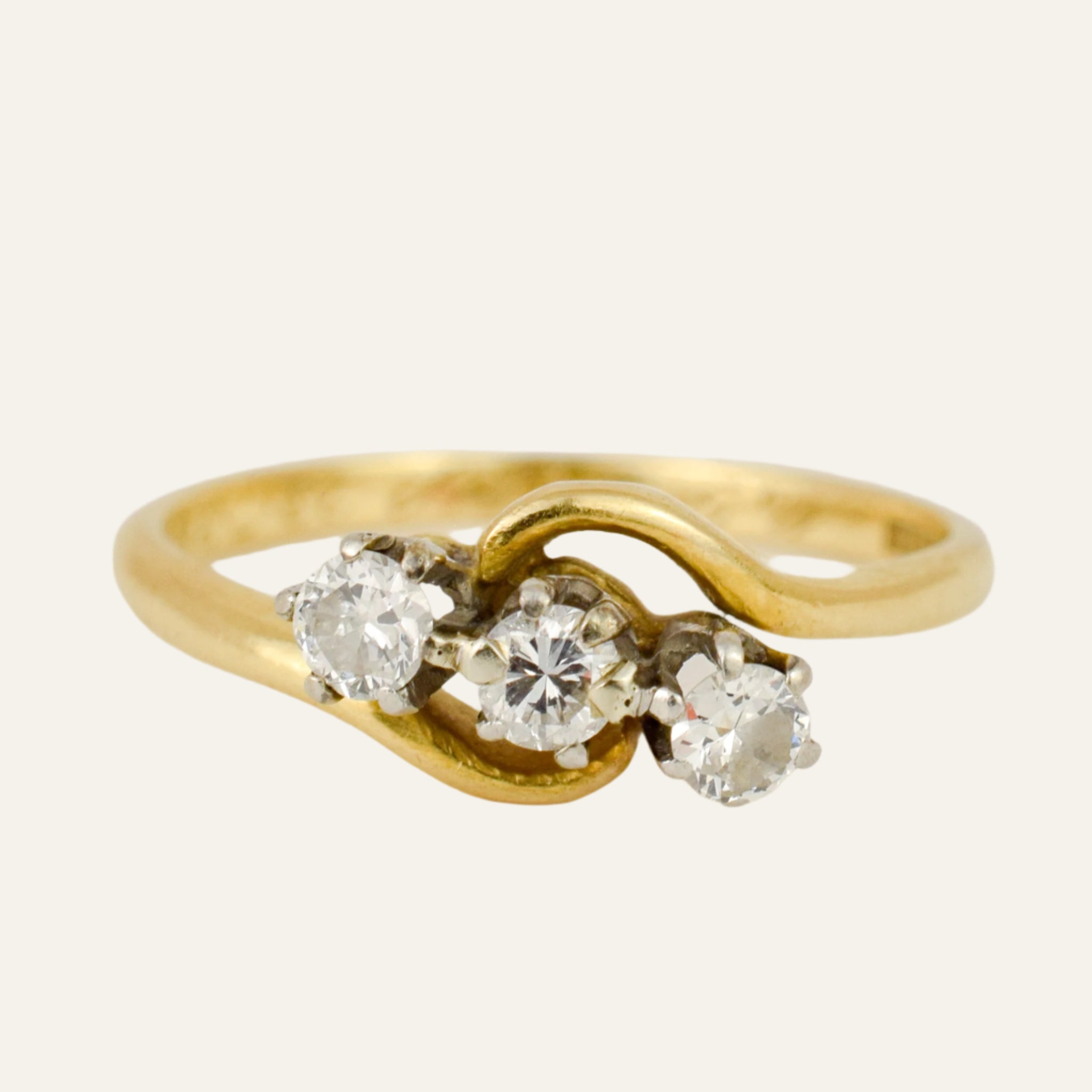 Antique Diamond Bypass Trilogy Ring