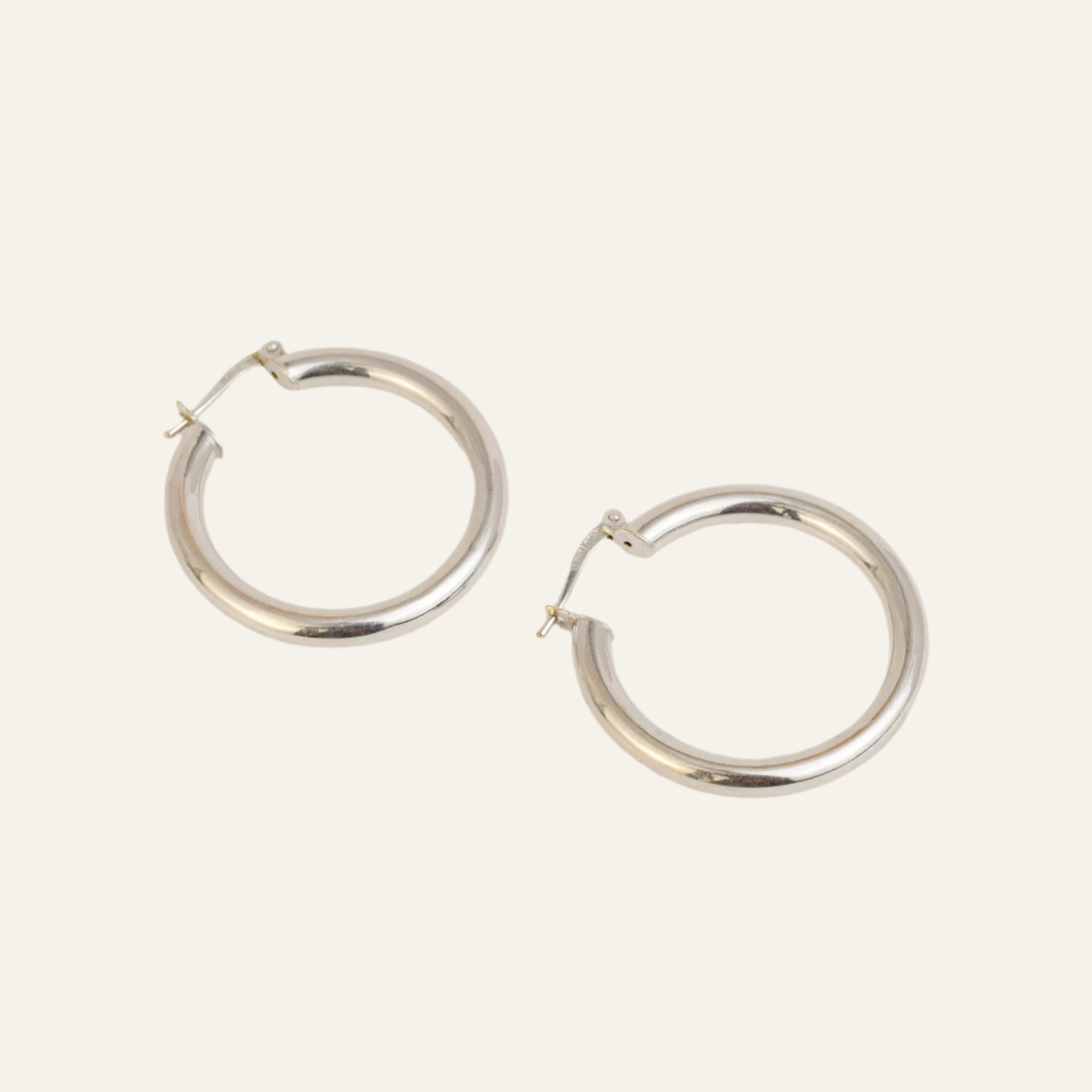 26.5mm White Gold Hoops
