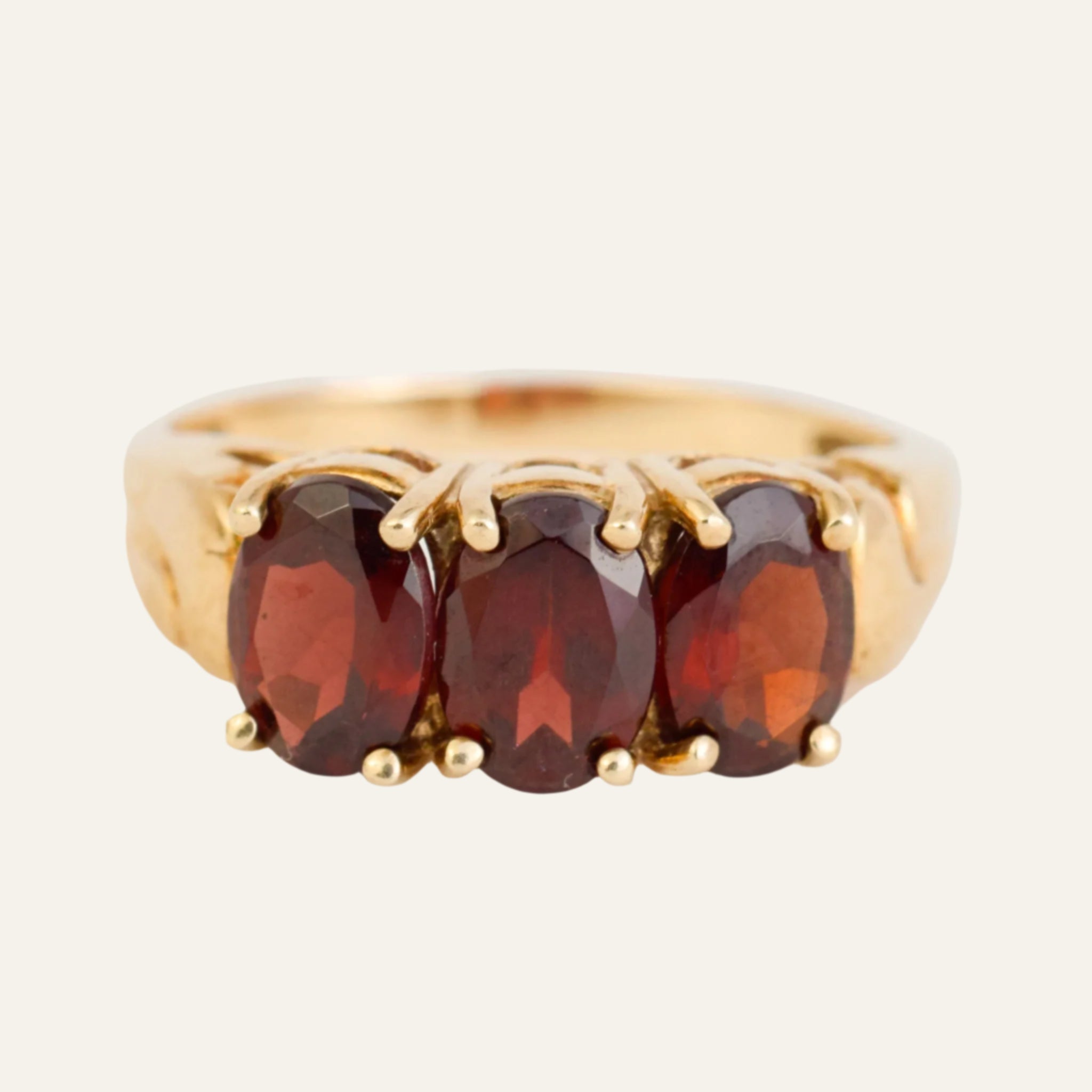 Garnet Trilogy Ring