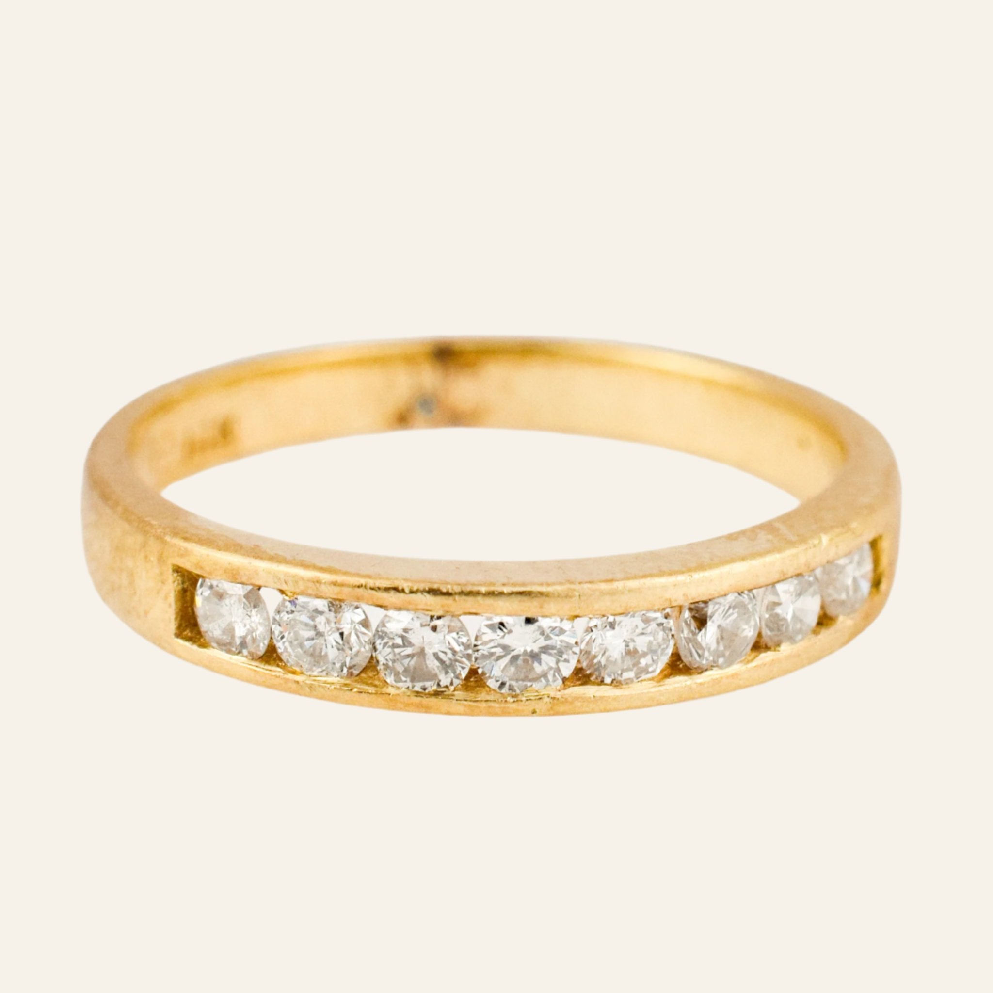 vintage 14k Channel Set 8 Diamond Band