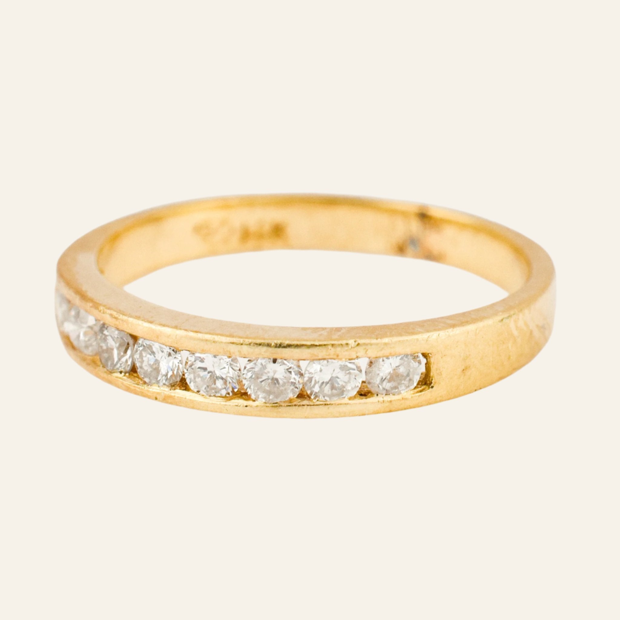 vintage 14k Channel Set 8 Diamond Band