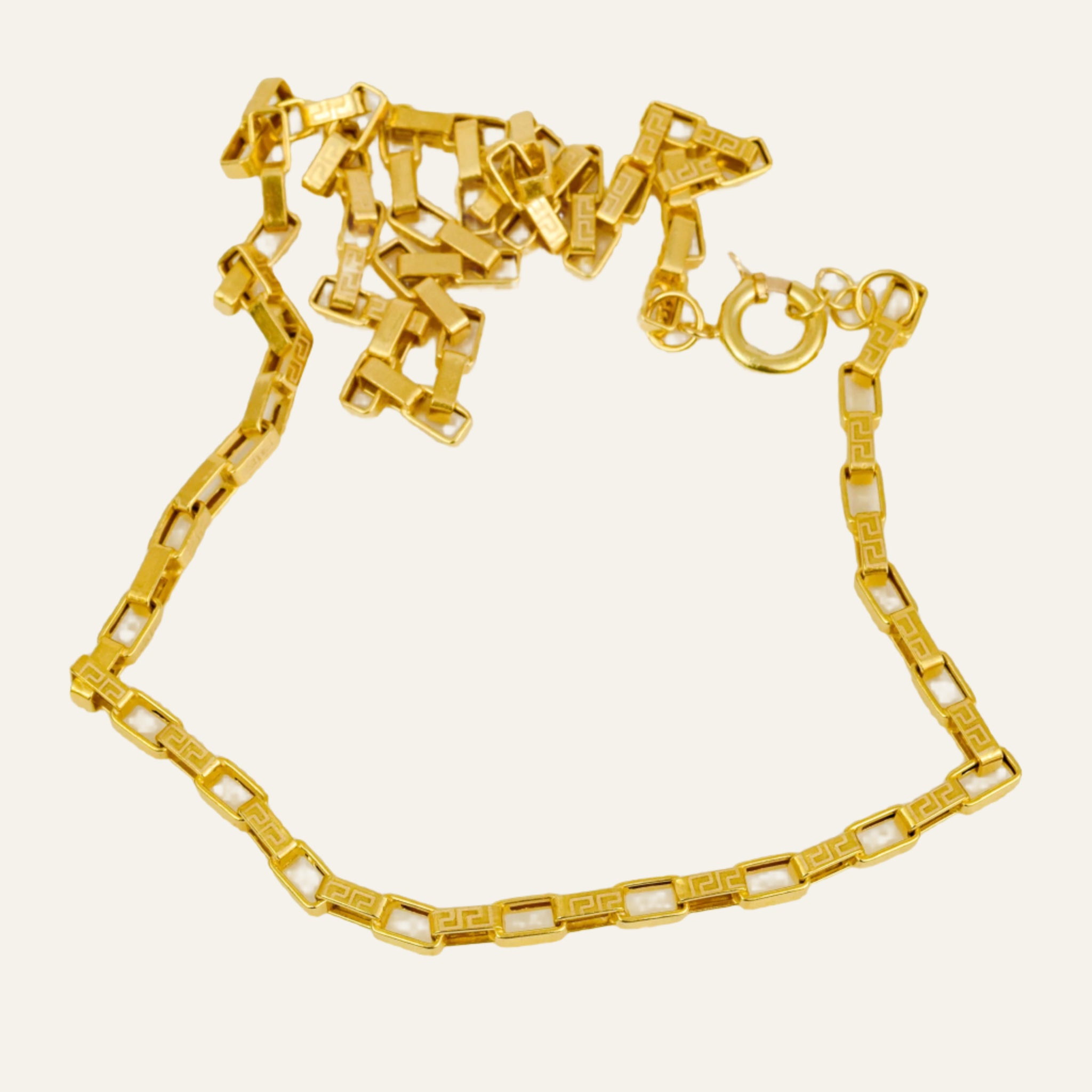 21" Greek Key Etched Chain