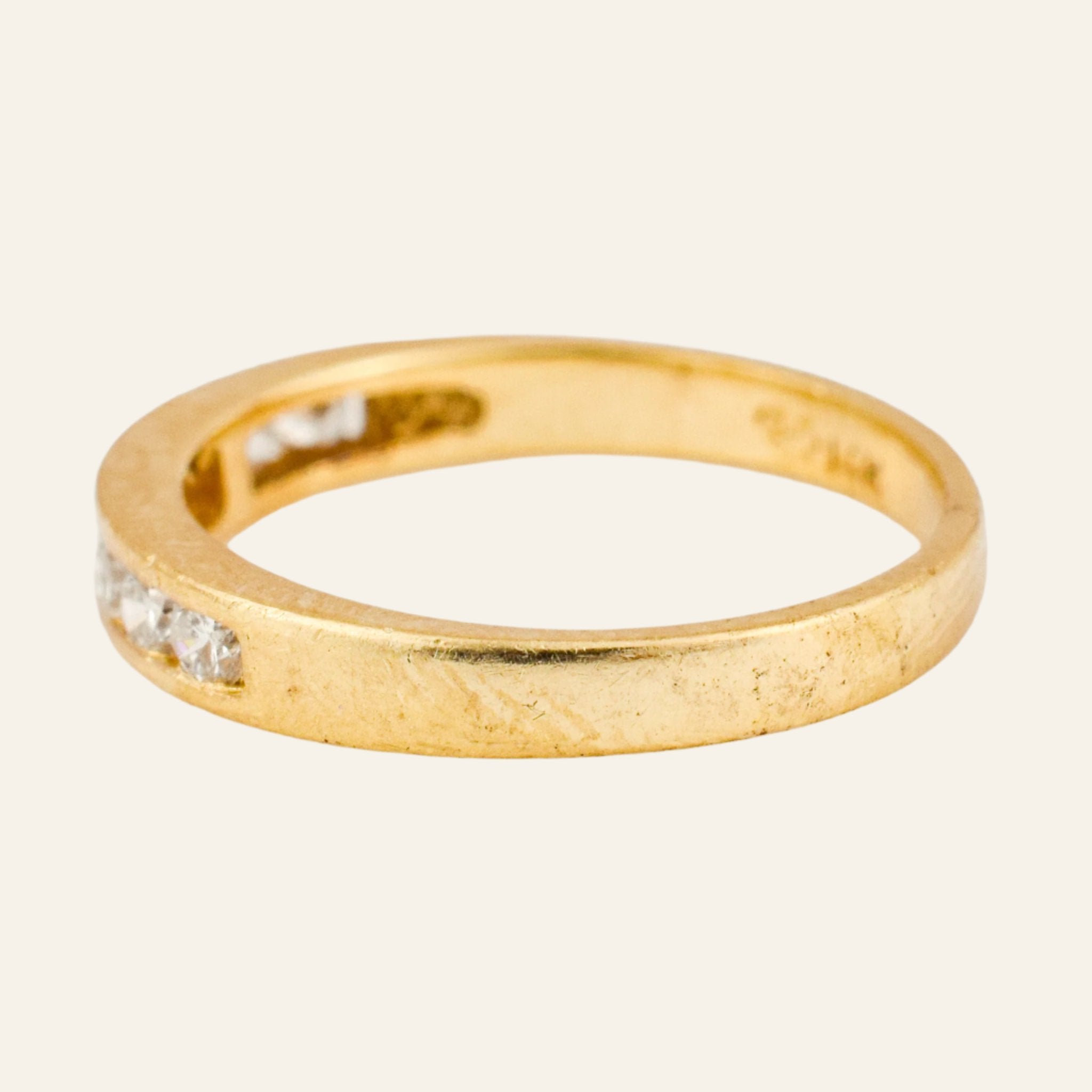 vintage 14k Channel Set 8 Diamond Band
