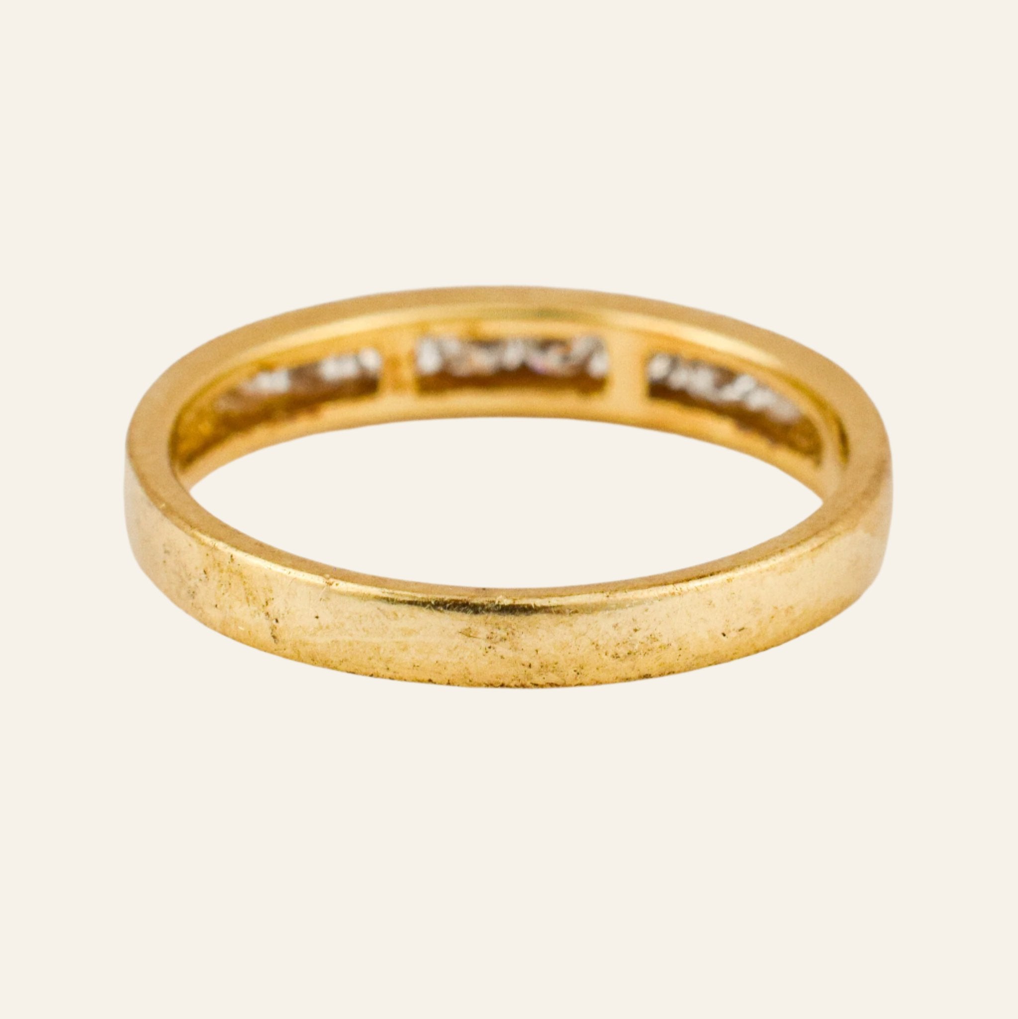 vintage 14k Channel Set 8 Diamond Band