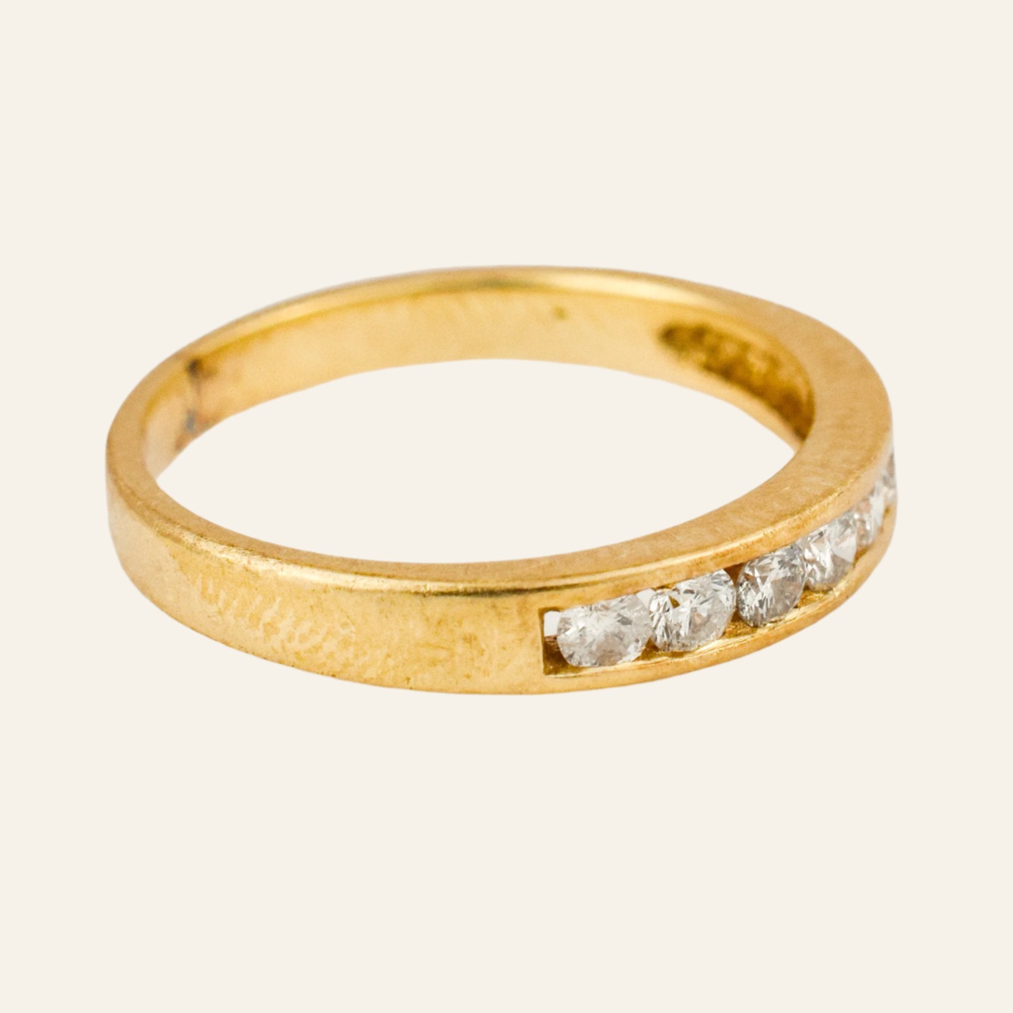 vintage 14k Channel Set 8 Diamond Band