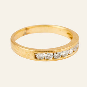 vintage 14k Channel Set 8 Diamond Band