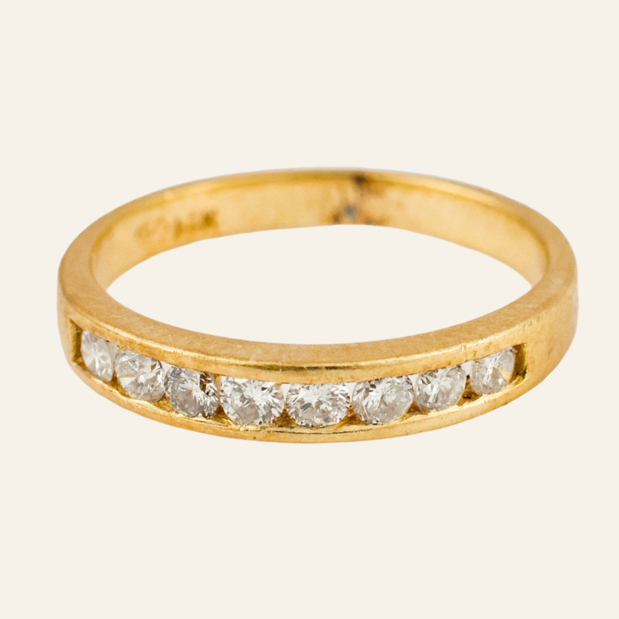 vintage 14k Channel Set 8 Diamond Band