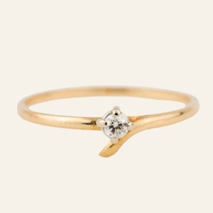 vintage Dainty Branch Solitaire Diamond Ring