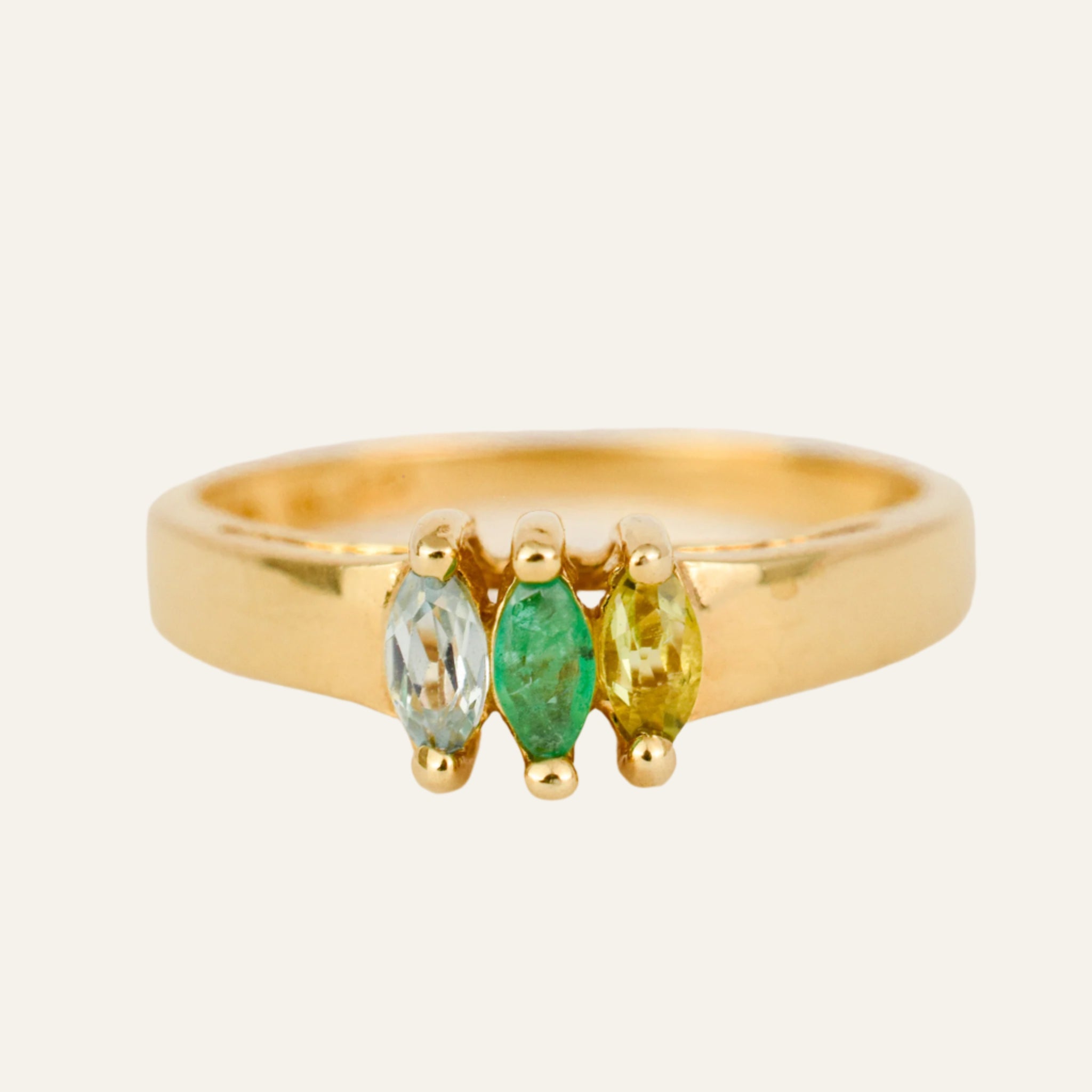 Green Marquise Trilogy Ring