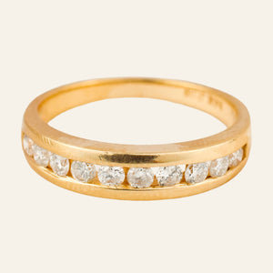 vintage 14k Channel Set 10 Diamond Band