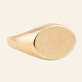 vintage gold Side Oval Blank Signet