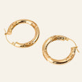 vintage gold 26mm Star Etched Hoops