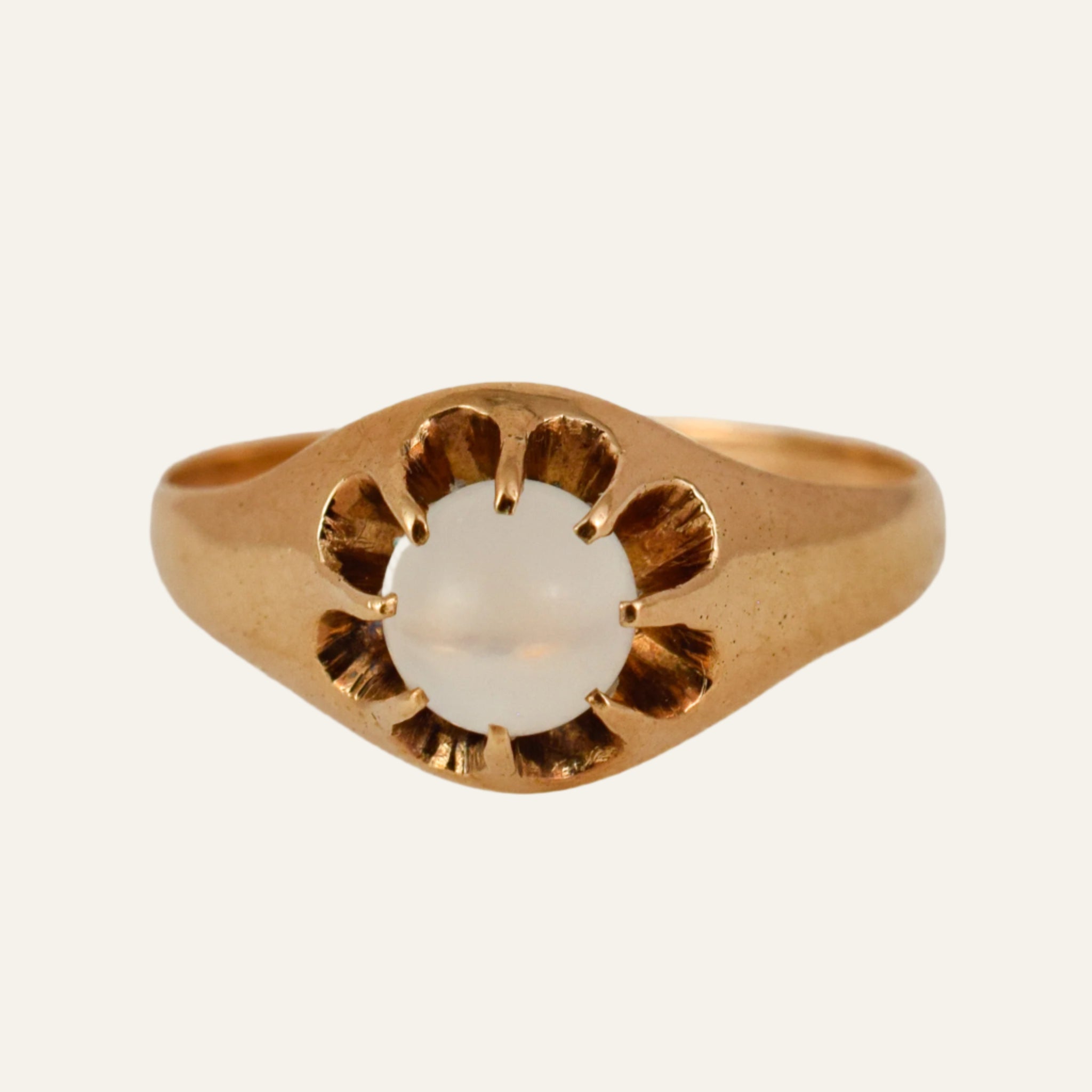 Moonstone Belcher Ring