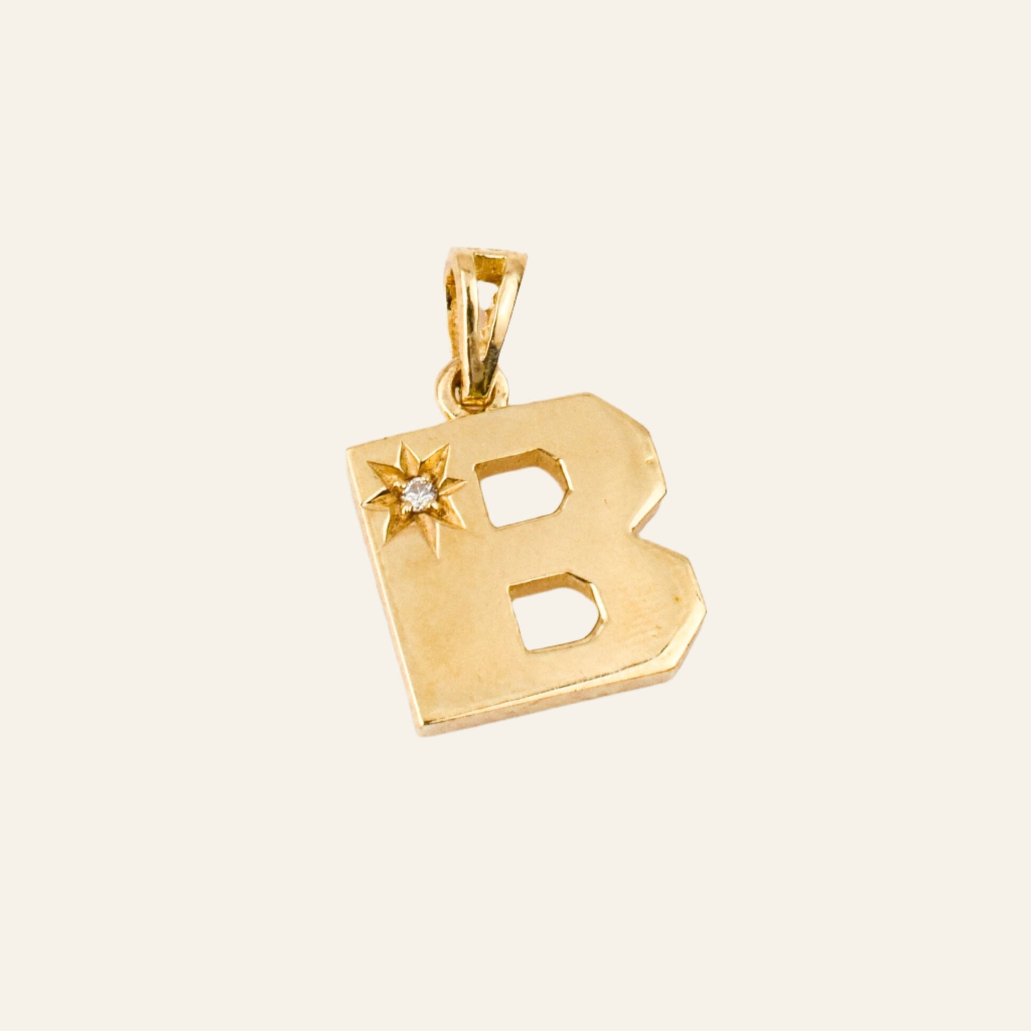 vintage 14k Bold 'B' Pendant