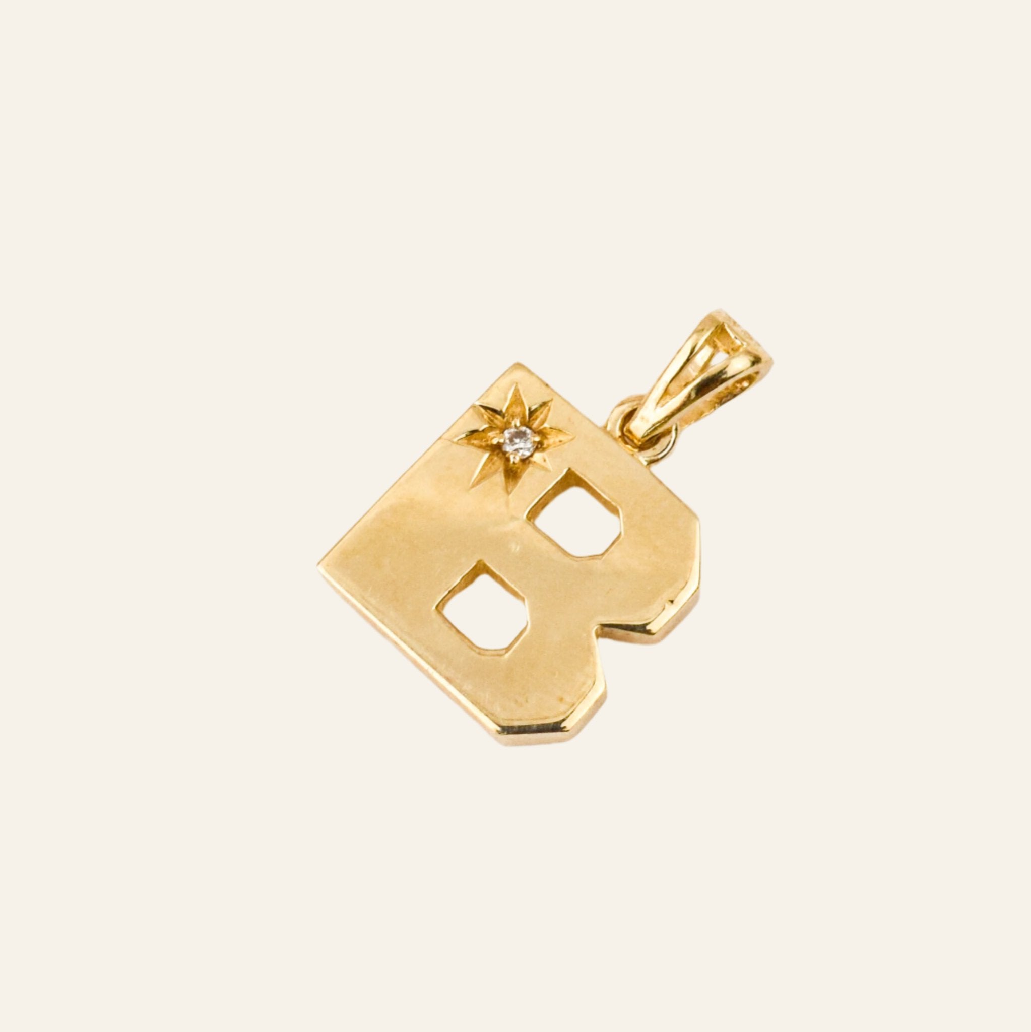 vintage 14k Bold 'B' Pendant