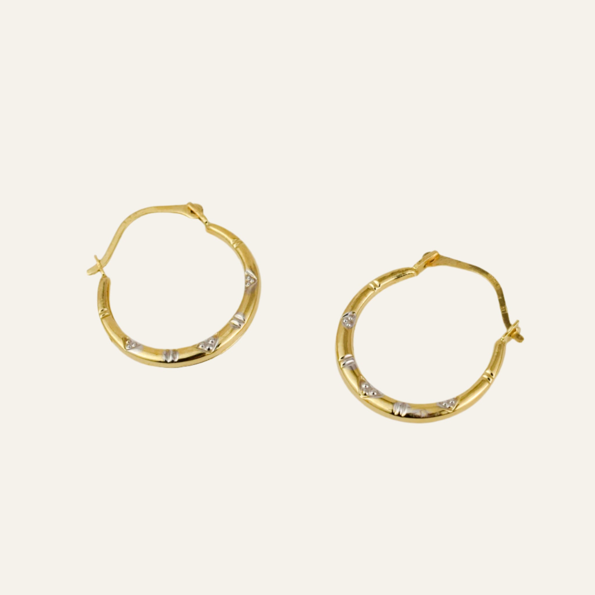 19mm Flower Etched Hoops