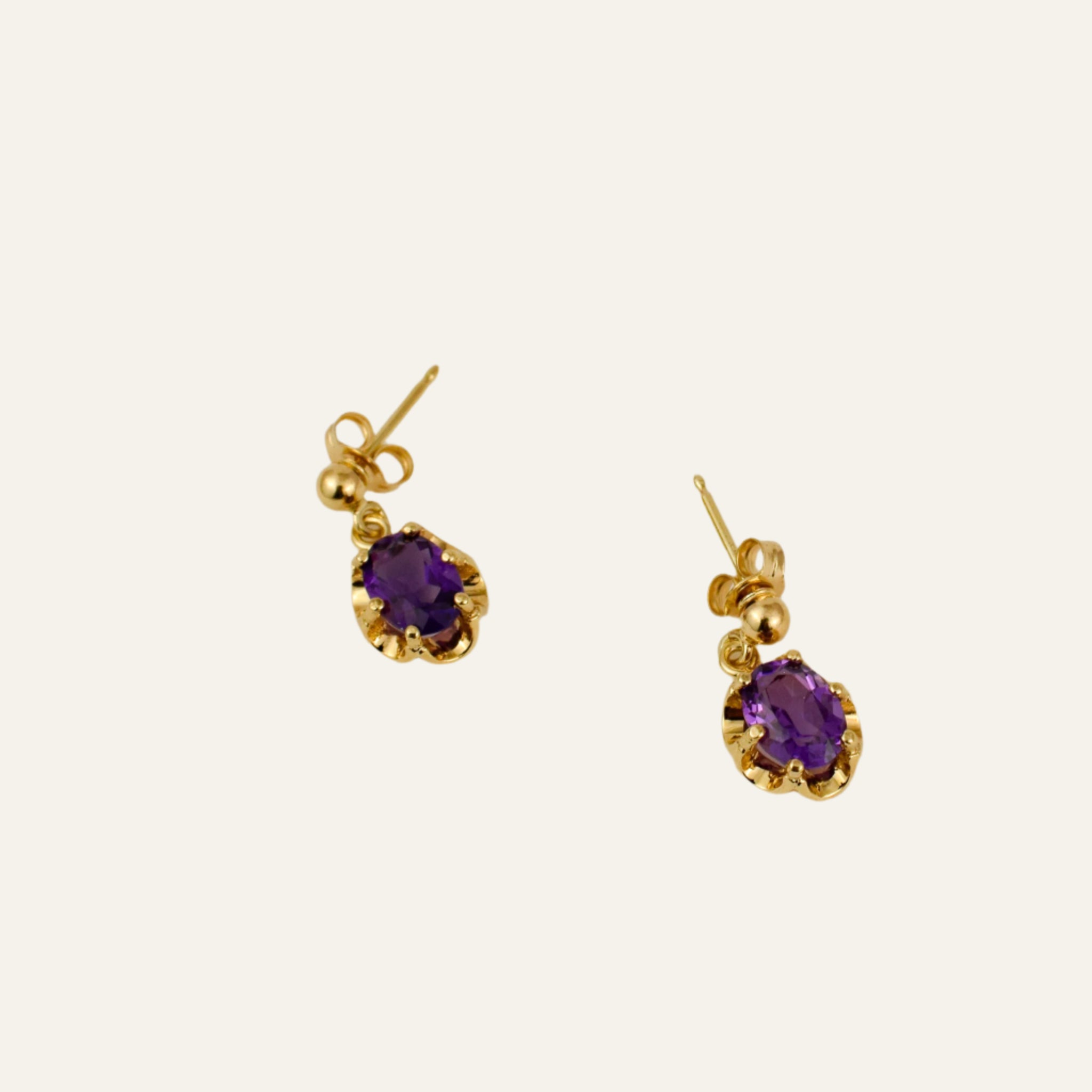 Amethyst Drop Studs