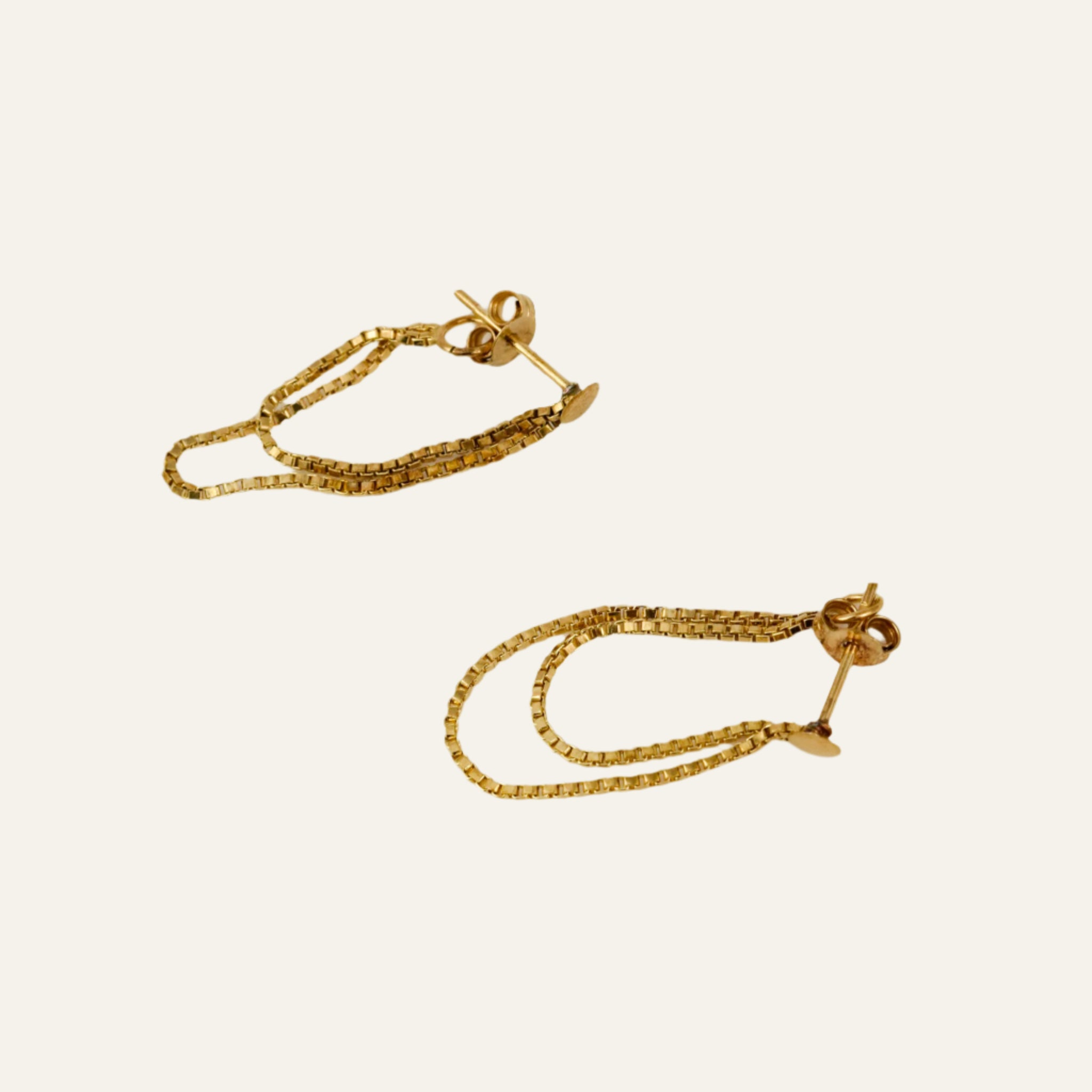 Double Box Chain Hoops