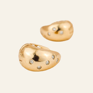 vintage 14k Bold Diamond Hoops