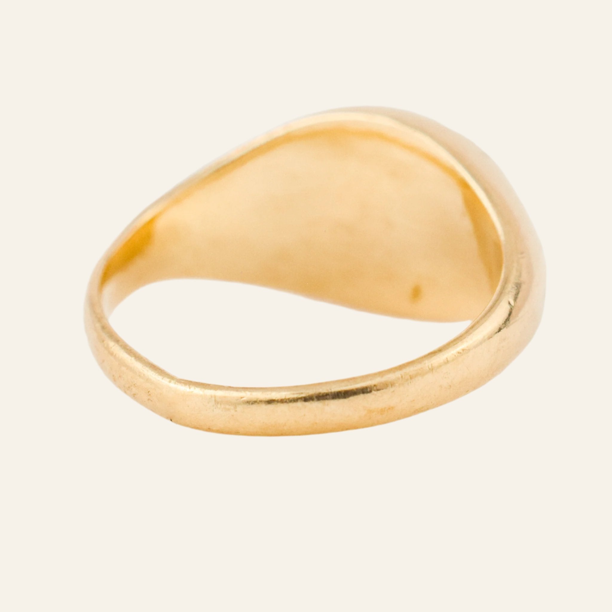 vintage gold Side Oval Blank Signet