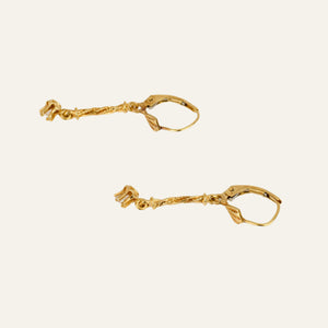 Antique Drop Bar Diamond Hoops