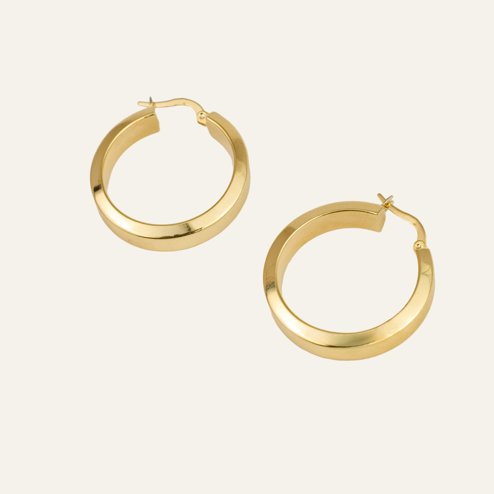 26.6mm Wide Gold Hoops