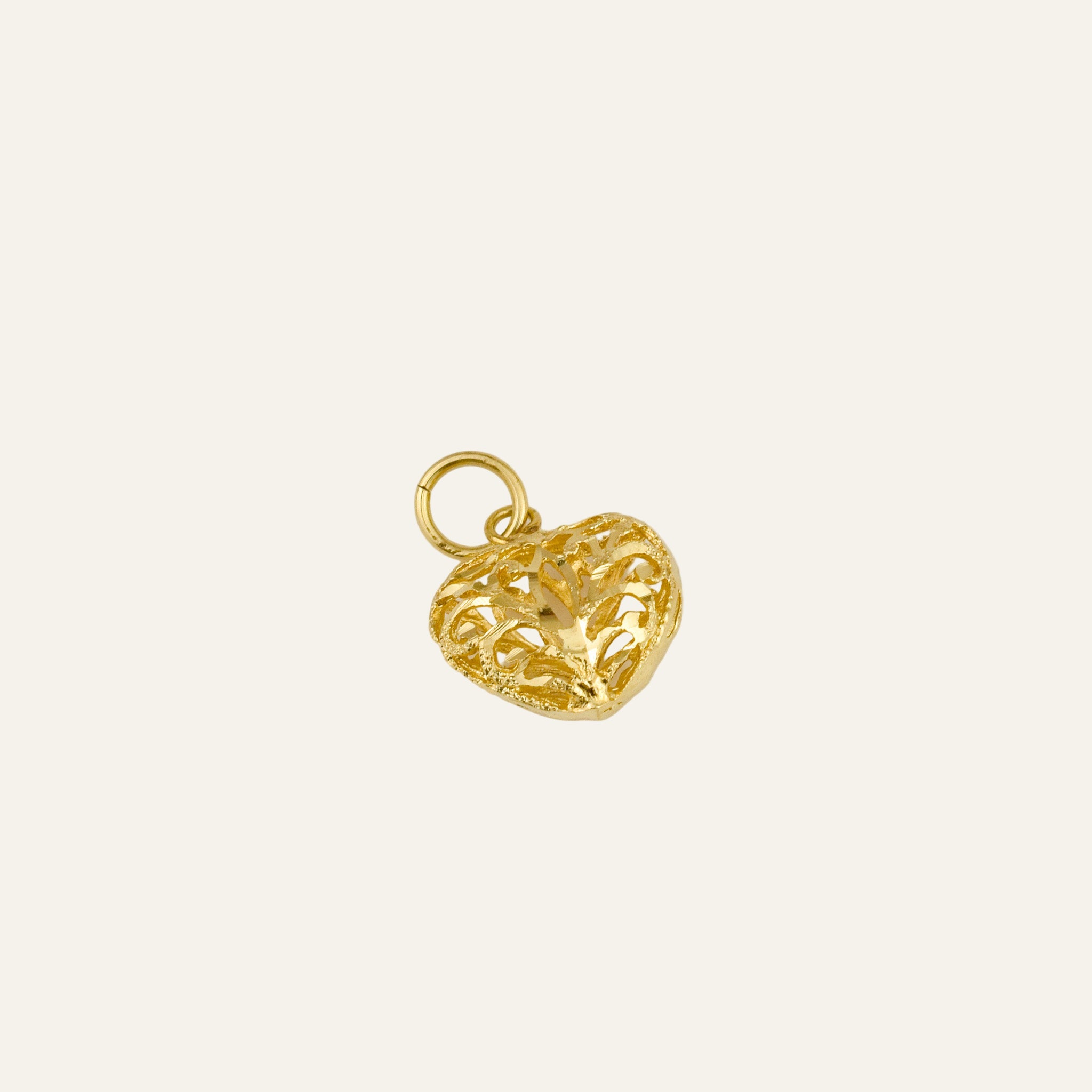 Ornate Hollow Heart Pendant