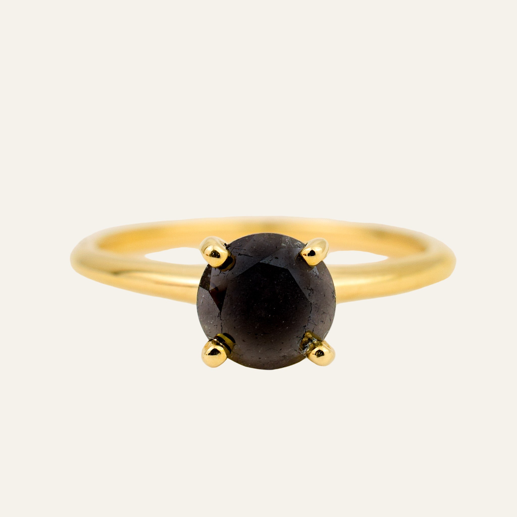 Black Diamond Solitaire Ring
