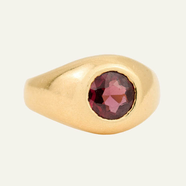 Flush Set Garnet Signet