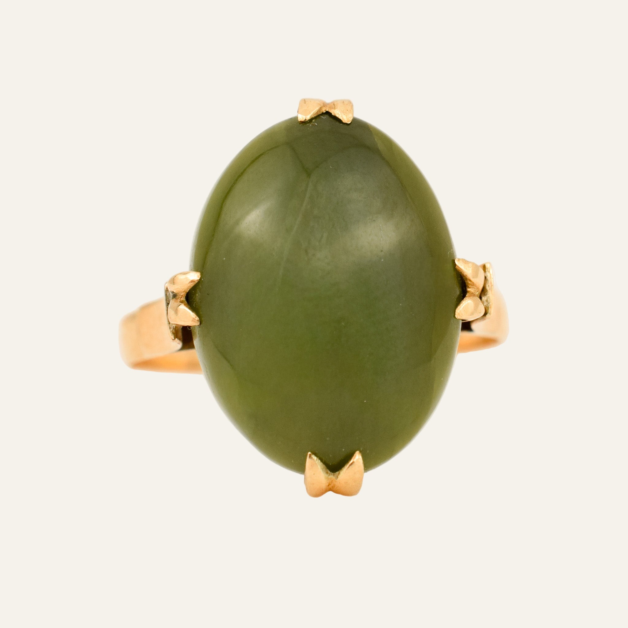 Split Claw Jade Ring