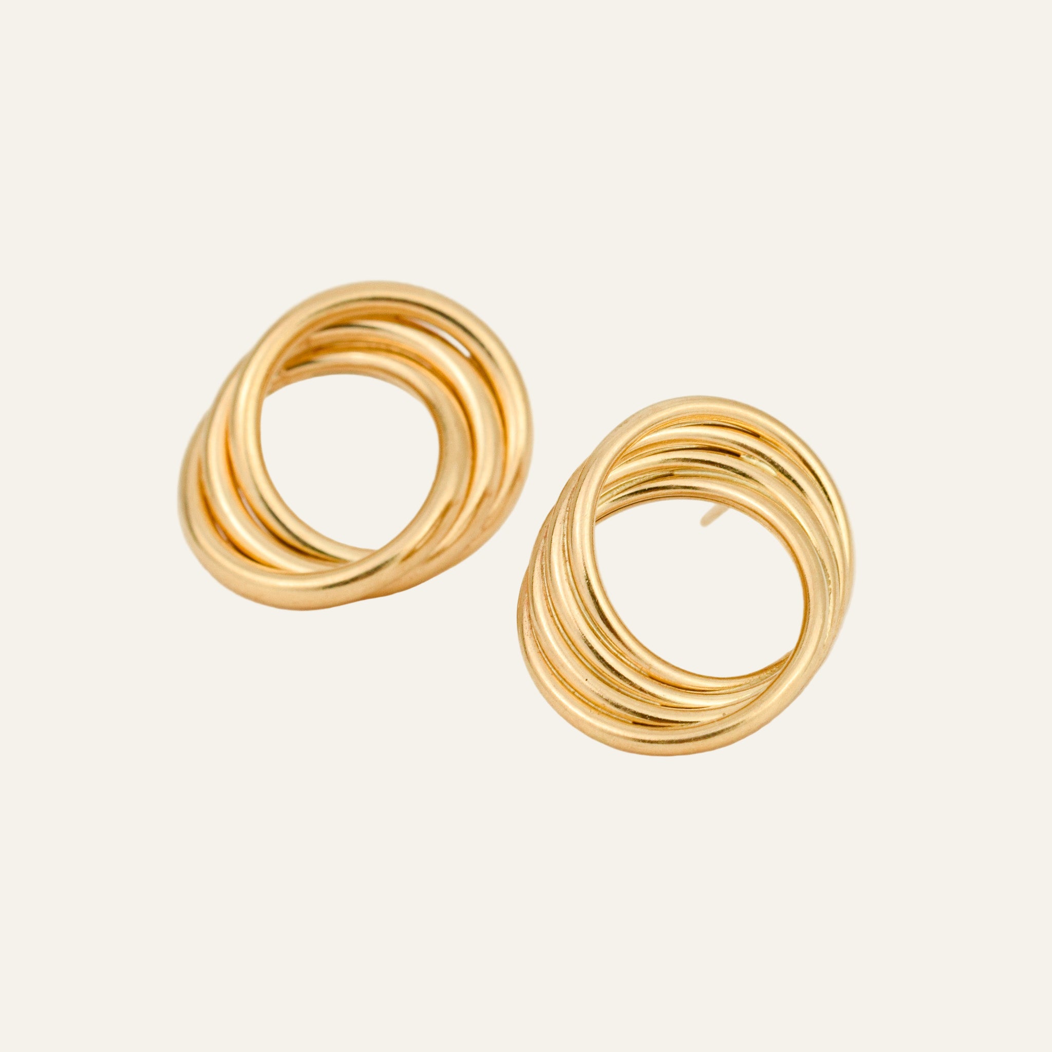 Circular Tube Stud Earrings