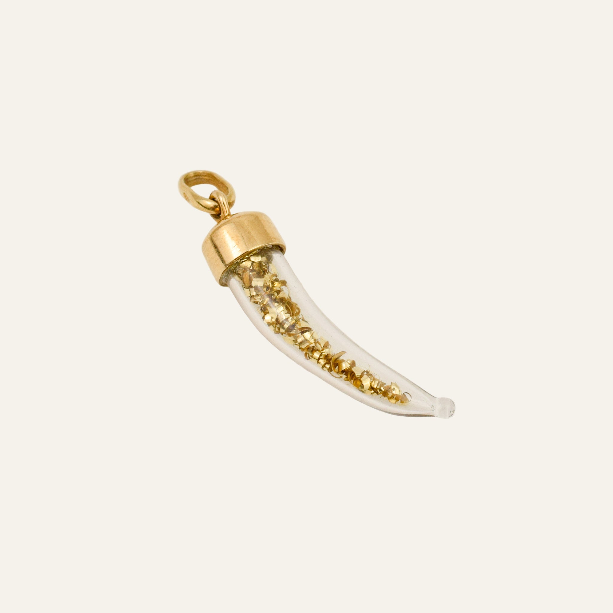 Gold Flake Horn Charm