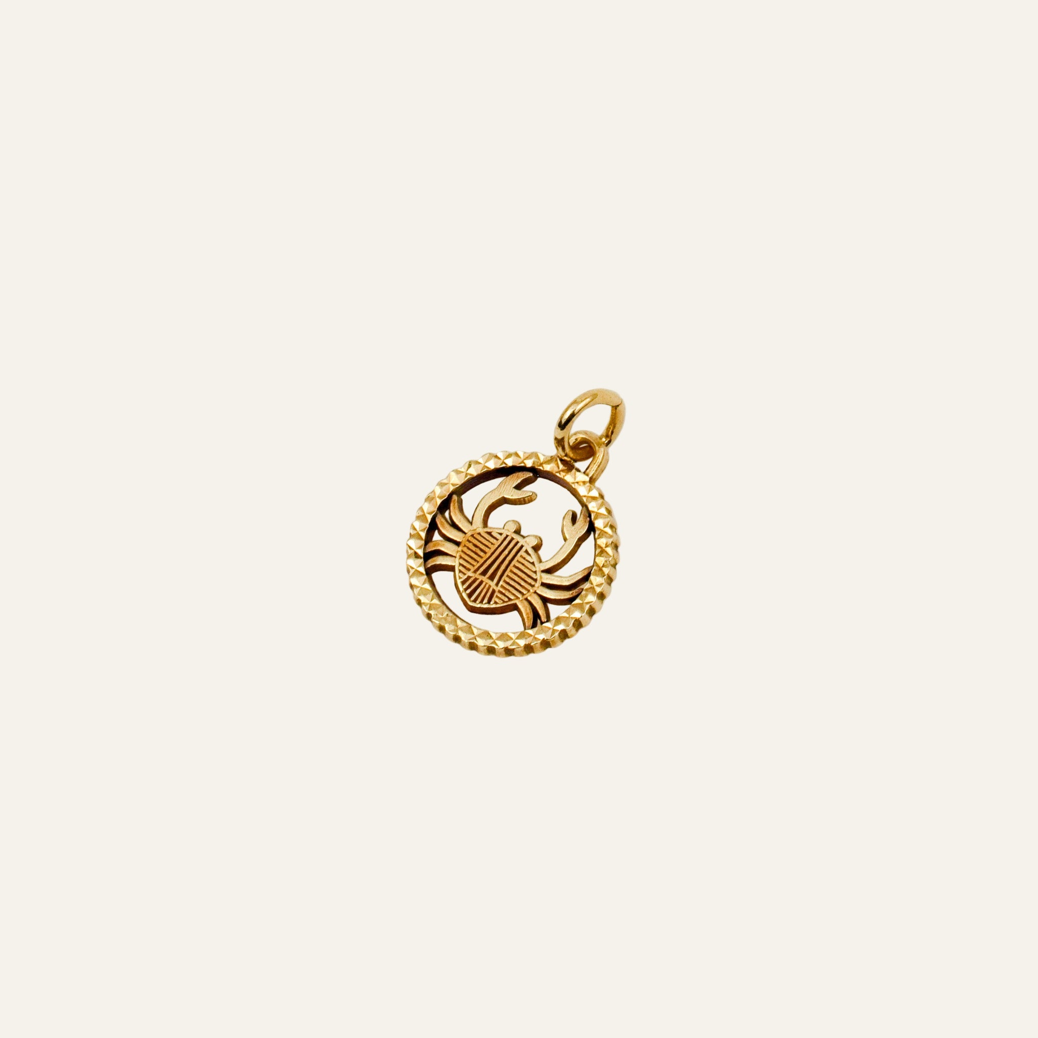 Circular Cancer Zodiac Charm