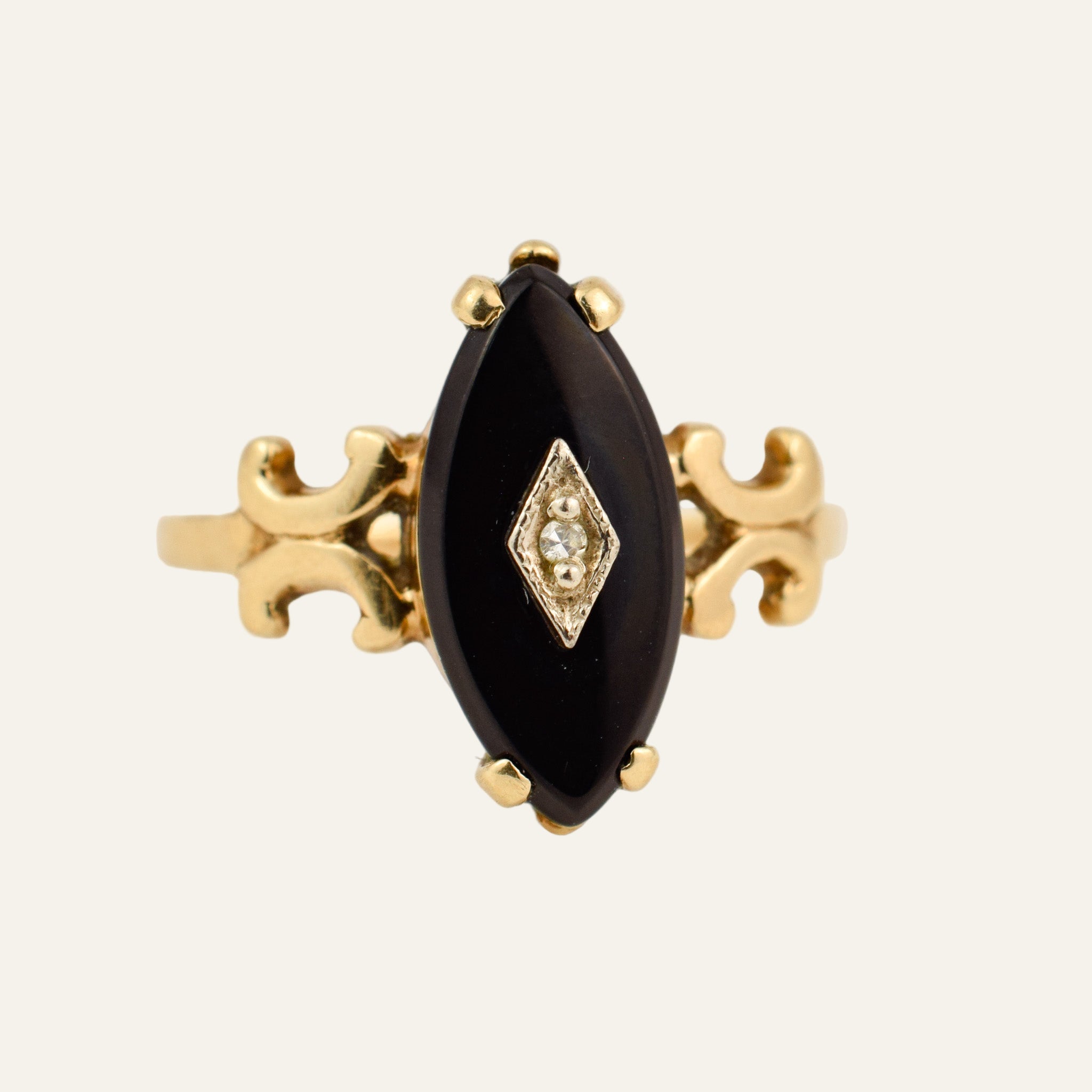 Onyx and Diamond Ring
