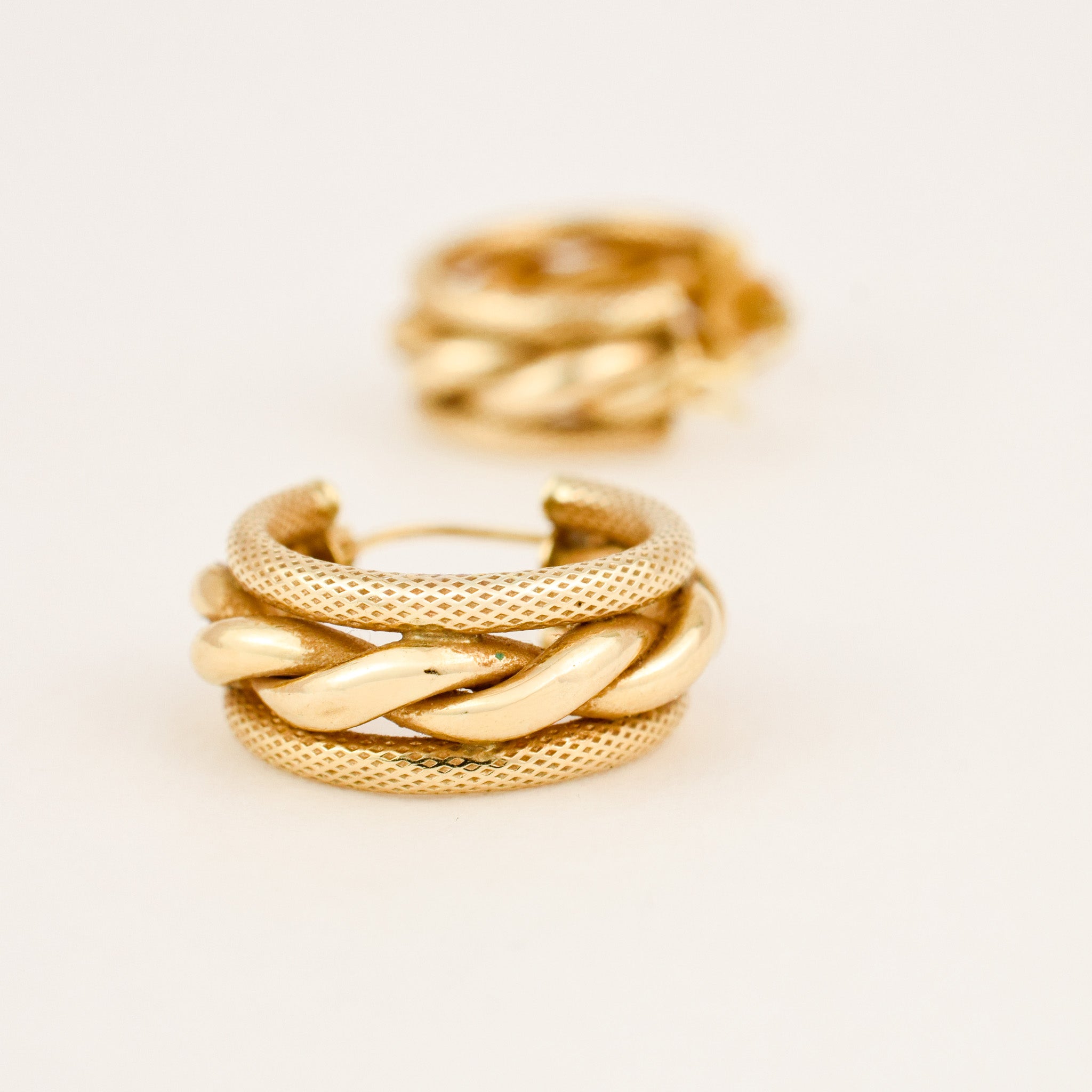 20mm Wide Twisted Hoops