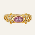 Kunzite and Diamond Ring