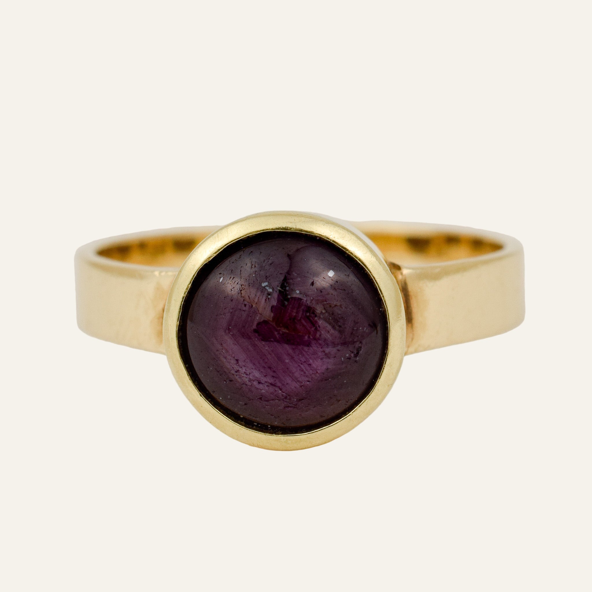 Bezel Set Natural Star Ruby Ring