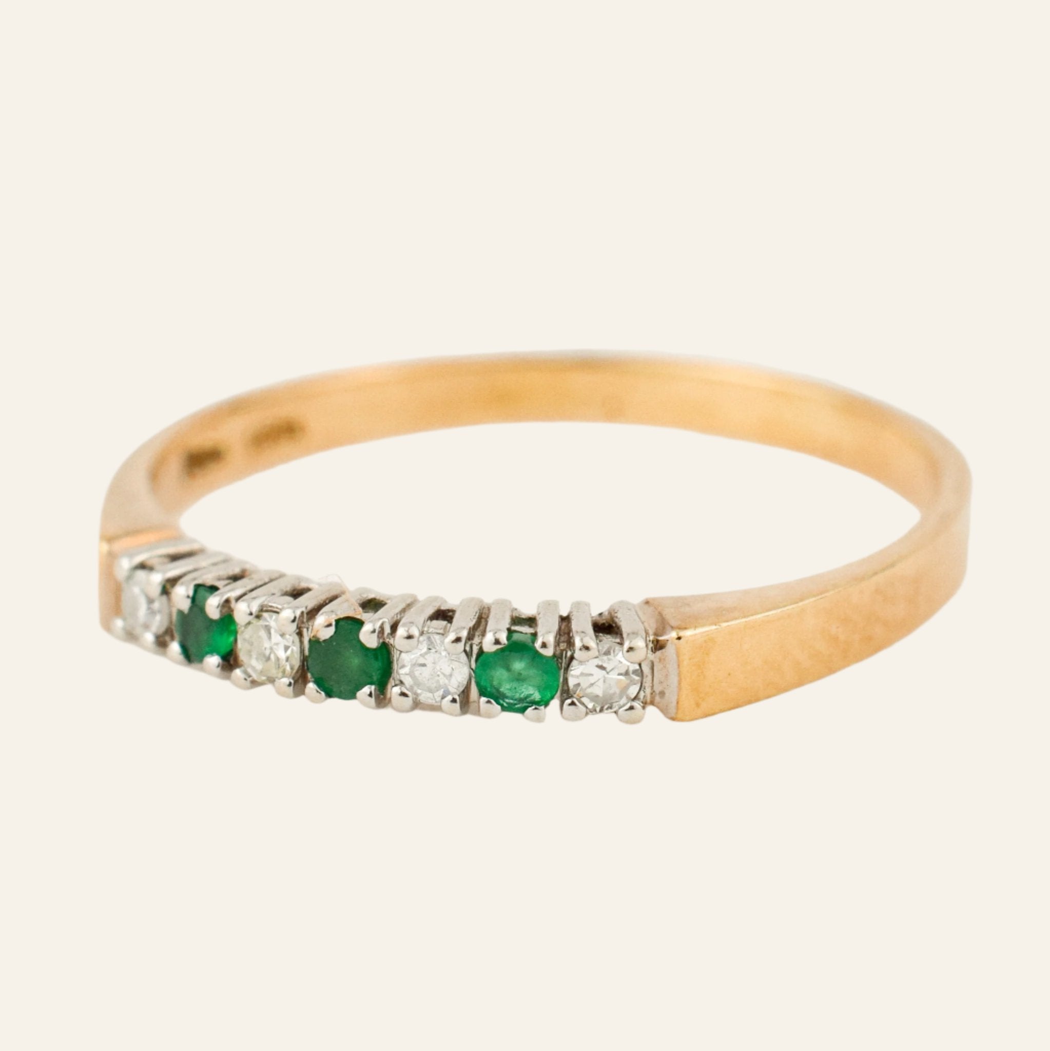vintage emerald and diamond band 